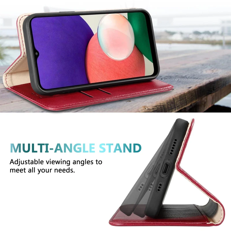 Cadorabo Hülle kompatibel mit Samsung Galaxy A22 5G Schutzhülle mit Magnetverschluss, Standfunktion und Kartenfächer