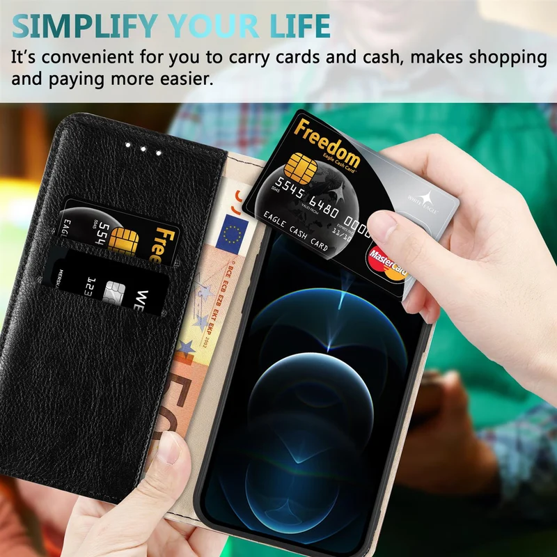Cadorabo Hülle kompatibel mit Apple iPhone 13 Schutzhülle mit Magnetverschluss, Standfunktion und Kartenfächer
