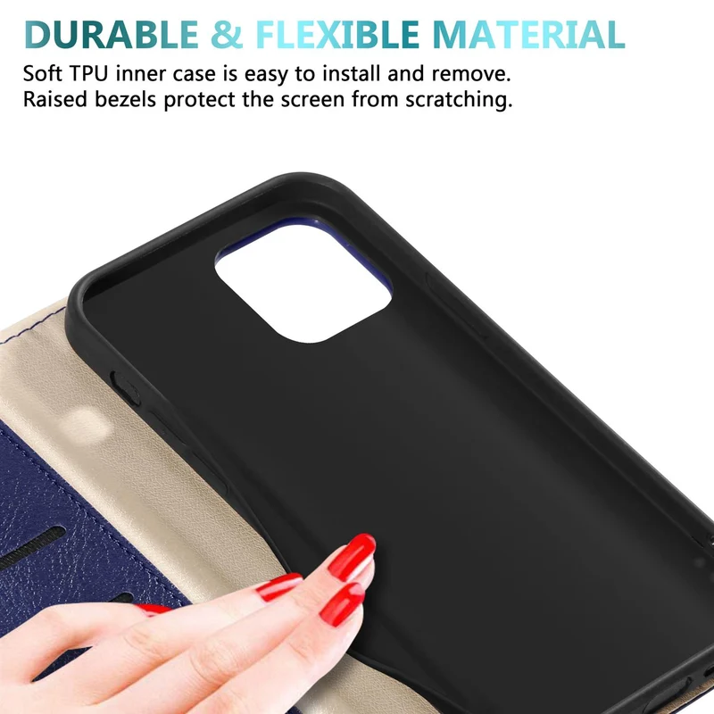 Cadorabo Hülle kompatibel mit Apple iPhone 13 Schutzhülle mit Magnetverschluss, Standfunktion und Kartenfächer