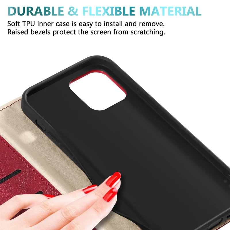 Cadorabo Hülle kompatibel mit Apple iPhone 13 Schutzhülle mit Magnetverschluss, Standfunktion und Kartenfächer