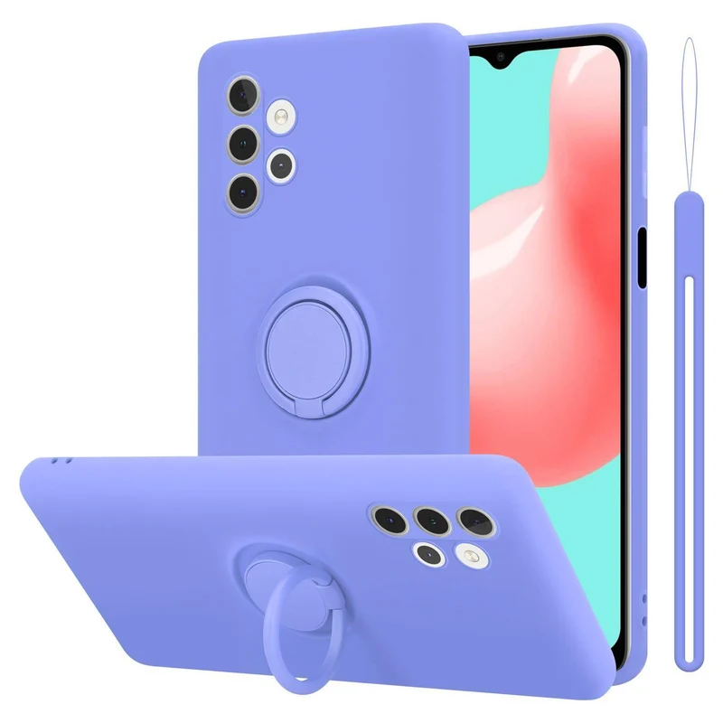 Cadorabo Hülle kompatibel mit Samsung Galaxy A32 4G Schutzhülle aus flexiblem TPU Silikon mit Ring