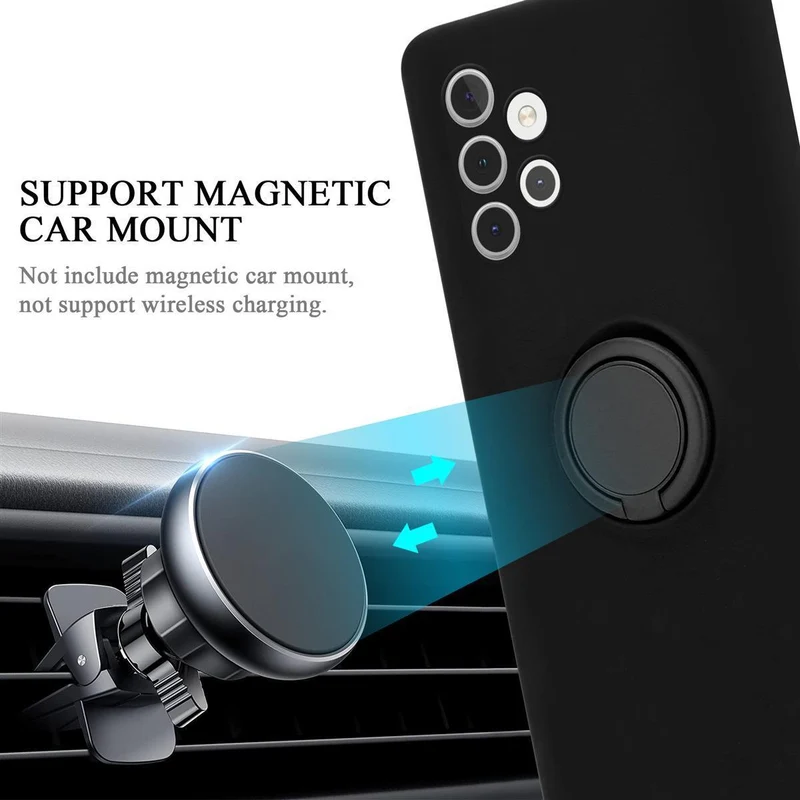 Cadorabo Hülle kompatibel mit Samsung Galaxy A32 4G Schutzhülle aus flexiblem TPU Silikon mit Ring