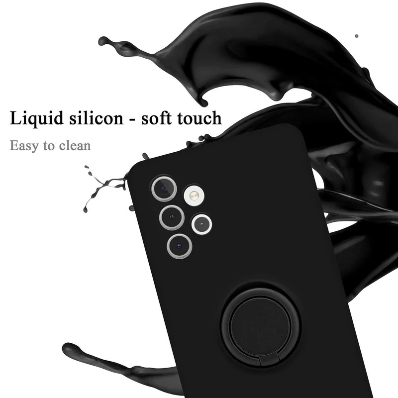 Cadorabo Hülle kompatibel mit Samsung Galaxy A32 4G Schutzhülle aus flexiblem TPU Silikon mit Ring