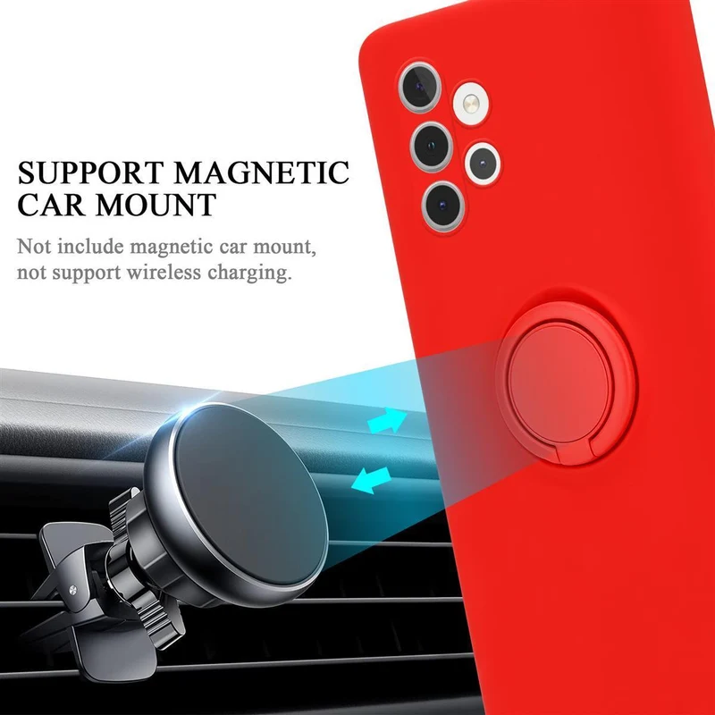 Cadorabo Hülle kompatibel mit Samsung Galaxy A32 4G Schutzhülle aus flexiblem TPU Silikon mit Ring
