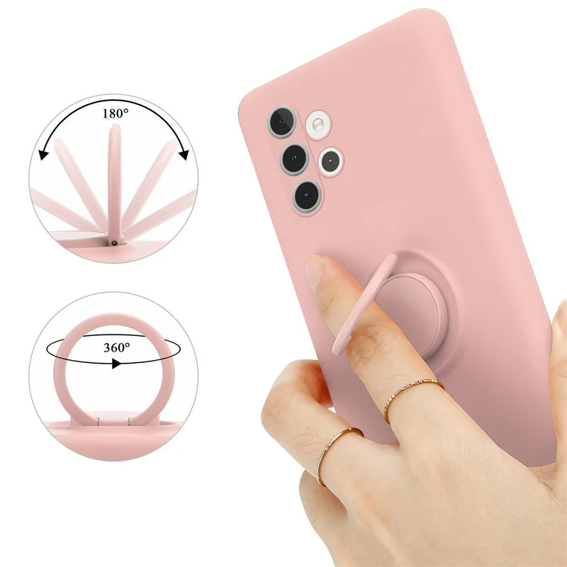 Cadorabo Hülle kompatibel mit Samsung Galaxy A32 4G Schutzhülle aus flexiblem TPU Silikon mit Ring