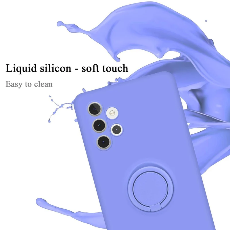 Cadorabo Hülle kompatibel mit Samsung Galaxy A32 4G Schutzhülle aus flexiblem TPU Silikon mit Ring