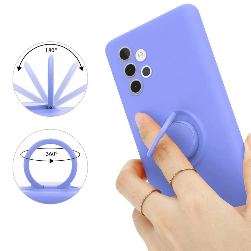 Cadorabo Hülle kompatibel mit Samsung Galaxy A32 4G Schutzhülle aus flexiblem TPU Silikon mit Ring
