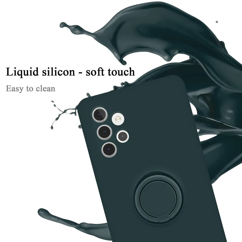 Cadorabo Hülle kompatibel mit Samsung Galaxy A32 4G Schutzhülle aus flexiblem TPU Silikon mit Ring