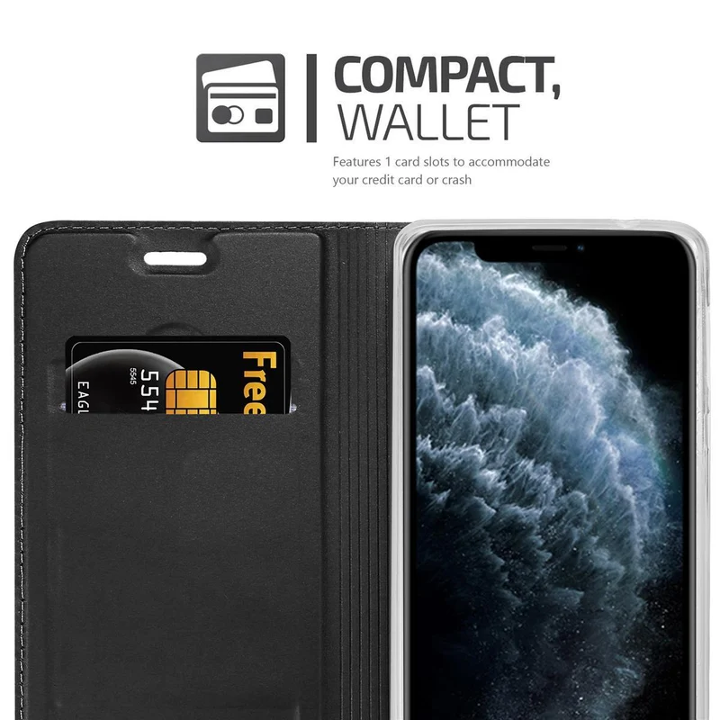 Cadorabo Hülle kompatibel mit Apple iPhone 11 PRO MAX Schutzhülle mit Magnetverschluss, Standfunktion und Kartenfach
