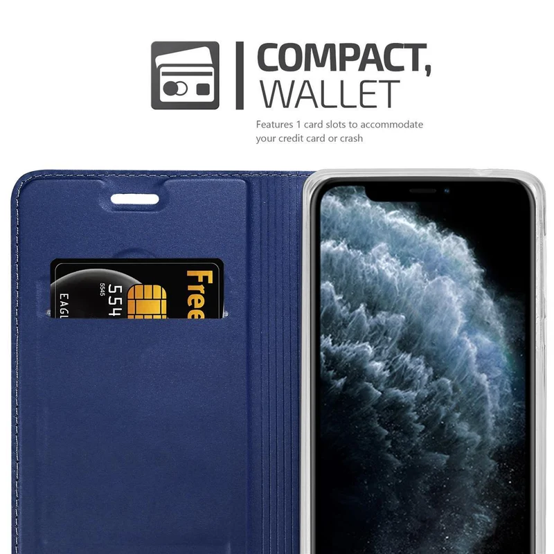 Cadorabo Hülle kompatibel mit Apple iPhone 11 PRO MAX Schutzhülle mit Magnetverschluss, Standfunktion und Kartenfach