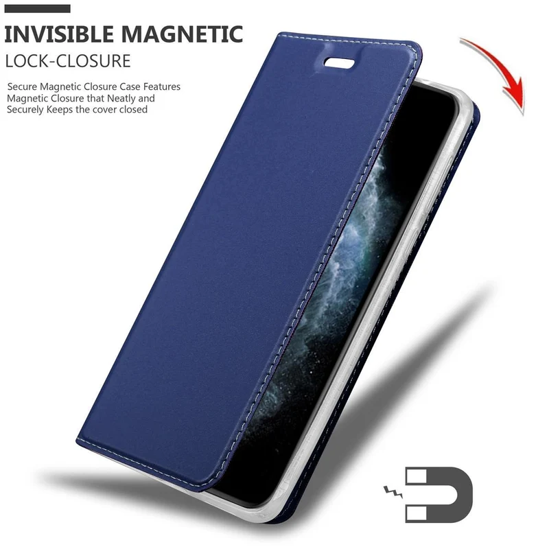 Cadorabo Hülle kompatibel mit Apple iPhone 11 PRO MAX Schutzhülle mit Magnetverschluss, Standfunktion und Kartenfach