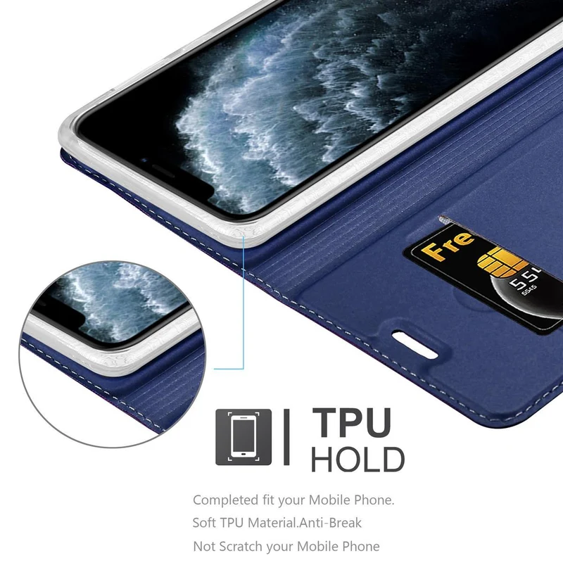 Cadorabo Hülle kompatibel mit Apple iPhone 11 PRO MAX Schutzhülle mit Magnetverschluss, Standfunktion und Kartenfach