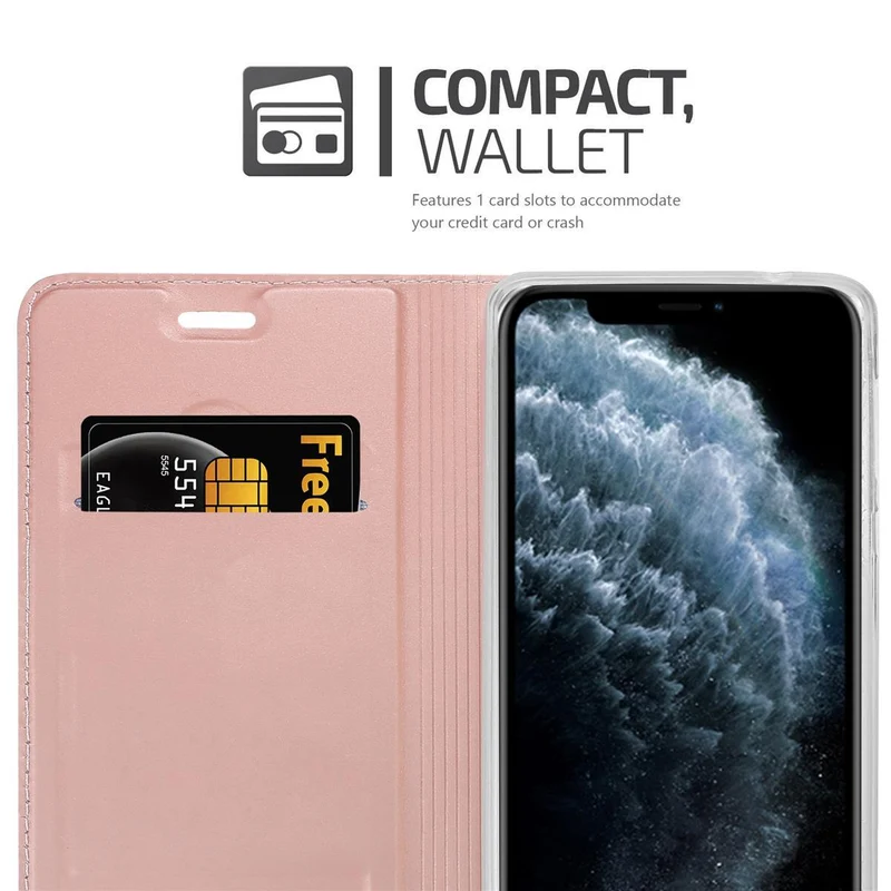 Cadorabo Hülle kompatibel mit Apple iPhone 11 PRO MAX Schutzhülle mit Magnetverschluss, Standfunktion und Kartenfach