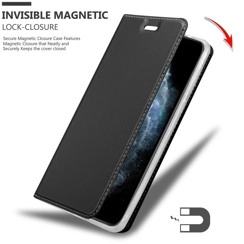 Cadorabo Hülle kompatibel mit Apple iPhone 11 PRO Schutzhülle mit Magnetverschluss, Standfunktion und Kartenfach