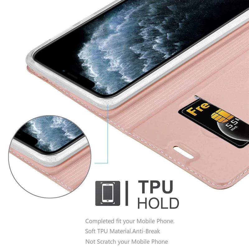 Cadorabo Hülle kompatibel mit Apple iPhone 11 PRO Schutzhülle mit Magnetverschluss, Standfunktion und Kartenfach