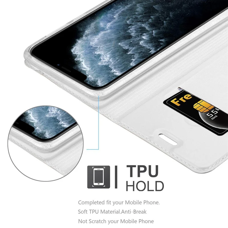 Cadorabo Hülle kompatibel mit Apple iPhone 11 PRO Schutzhülle mit Magnetverschluss, Standfunktion und Kartenfach