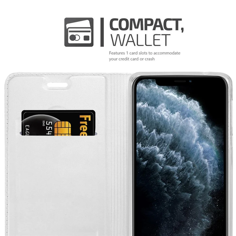Cadorabo Hülle kompatibel mit Apple iPhone 11 PRO Schutzhülle mit Magnetverschluss, Standfunktion und Kartenfach