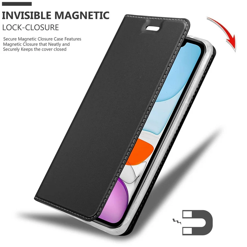 Cadorabo Hülle kompatibel mit Apple iPhone 11 Schutzhülle mit Magnetverschluss, Standfunktion und Kartenfach
