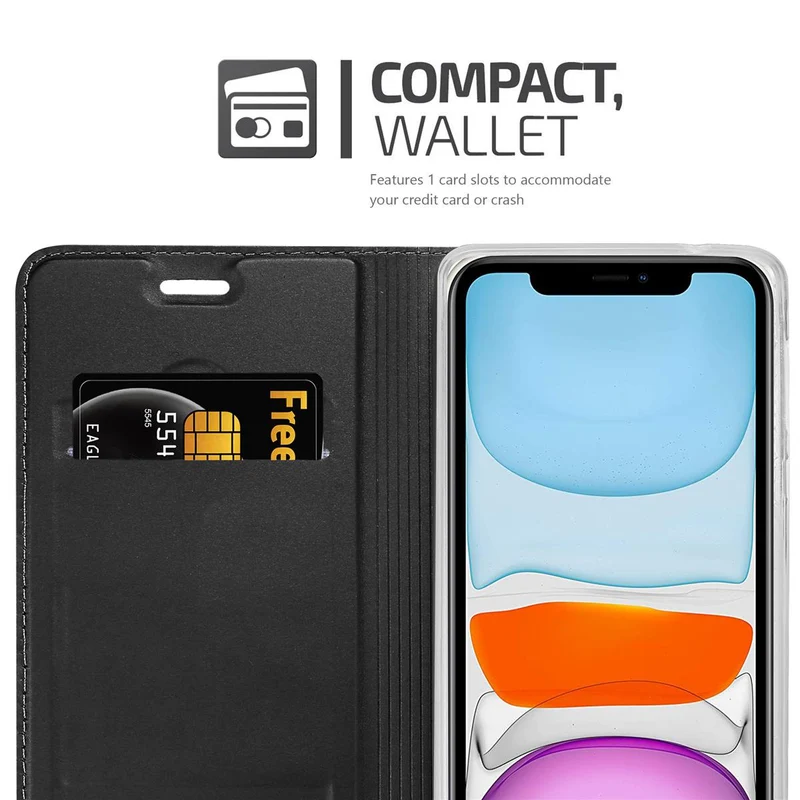 Cadorabo Hülle kompatibel mit Apple iPhone 11 Schutzhülle mit Magnetverschluss, Standfunktion und Kartenfach