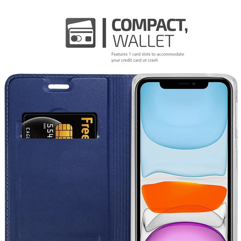 Cadorabo Hülle kompatibel mit Apple iPhone 11 Schutzhülle mit Magnetverschluss, Standfunktion und Kartenfach