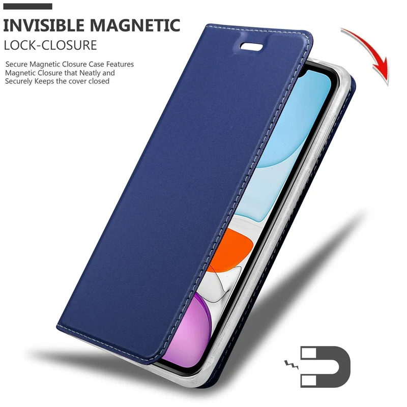 Cadorabo Hülle kompatibel mit Apple iPhone 11 Schutzhülle mit Magnetverschluss, Standfunktion und Kartenfach
