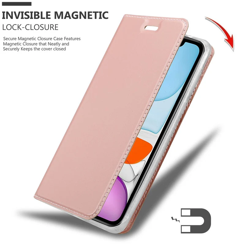 Cadorabo Hülle kompatibel mit Apple iPhone 11 Schutzhülle mit Magnetverschluss, Standfunktion und Kartenfach