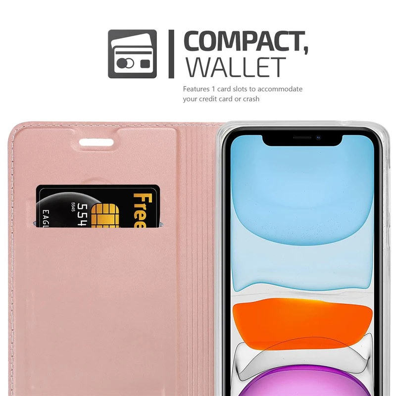 Cadorabo Hülle kompatibel mit Apple iPhone 11 Schutzhülle mit Magnetverschluss, Standfunktion und Kartenfach
