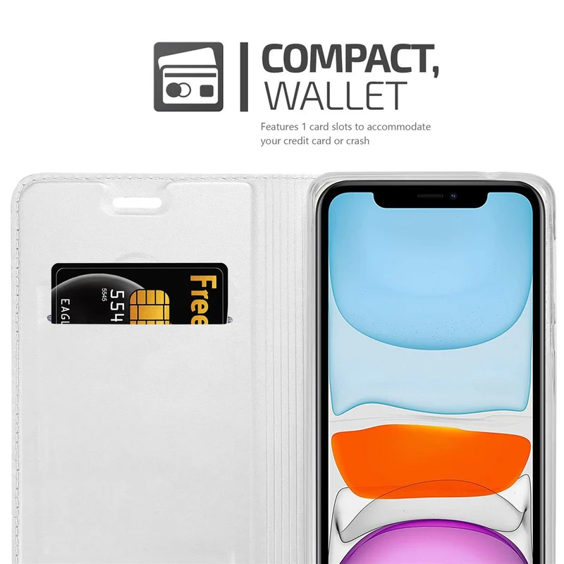 Cadorabo Hülle kompatibel mit Apple iPhone 11 Schutzhülle mit Magnetverschluss, Standfunktion und Kartenfach