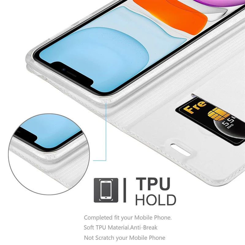 Cadorabo Hülle kompatibel mit Apple iPhone 11 Schutzhülle mit Magnetverschluss, Standfunktion und Kartenfach