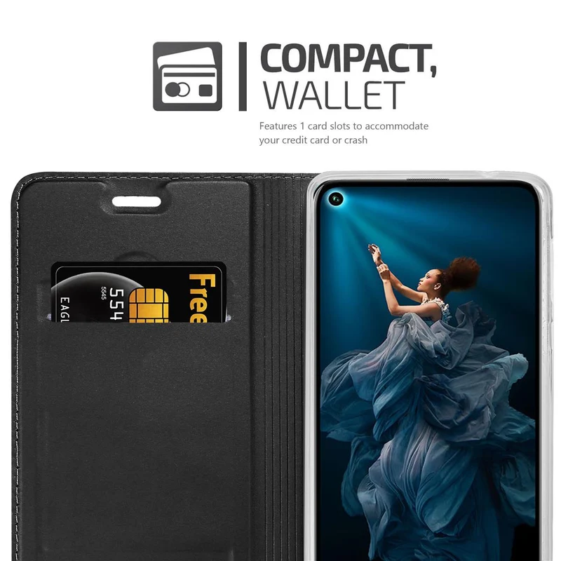 Cadorabo Hülle kompatibel mit Honor 20 PRO Schutzhülle mit Magnetverschluss, Standfunktion und Kartenfach