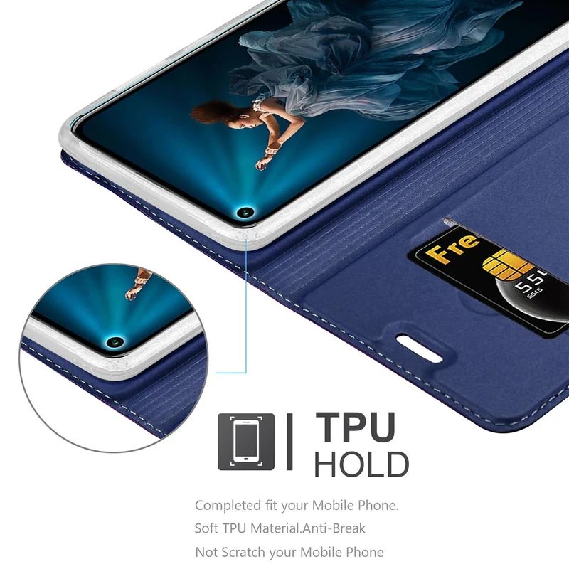 Cadorabo Hülle kompatibel mit Honor 20 PRO Schutzhülle mit Magnetverschluss, Standfunktion und Kartenfach