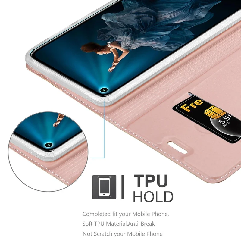 Cadorabo Hülle kompatibel mit Honor 20 PRO Schutzhülle mit Magnetverschluss, Standfunktion und Kartenfach