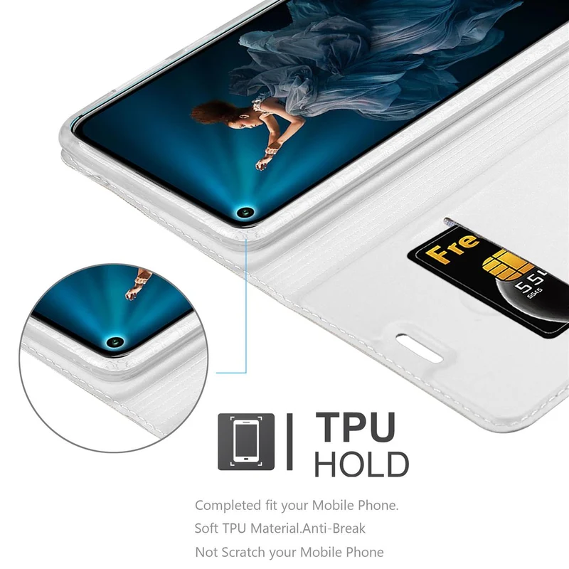 Cadorabo Hülle kompatibel mit Honor 20 PRO Schutzhülle mit Magnetverschluss, Standfunktion und Kartenfach