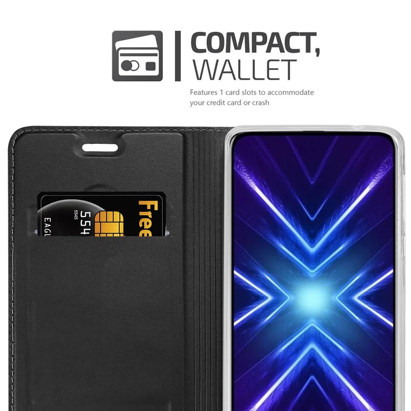 Cadorabo Hülle kompatibel mit Honor 9X Schutzhülle mit Magnetverschluss, Standfunktion und Kartenfach