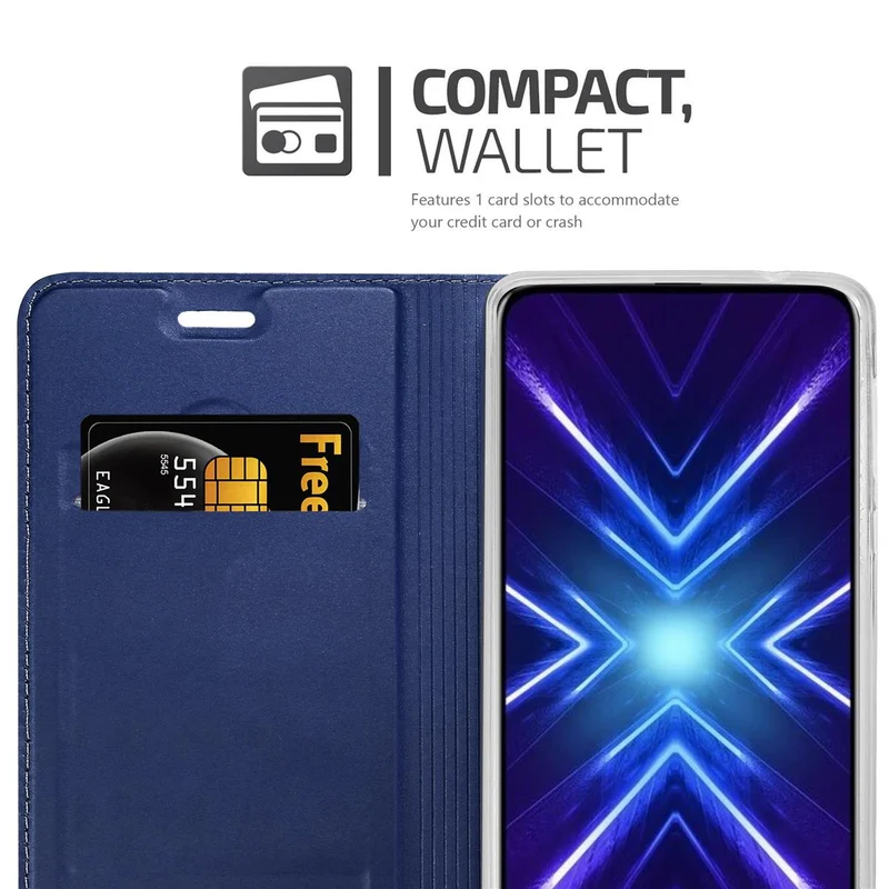 Cadorabo Hülle kompatibel mit Honor 9X Schutzhülle mit Magnetverschluss, Standfunktion und Kartenfach