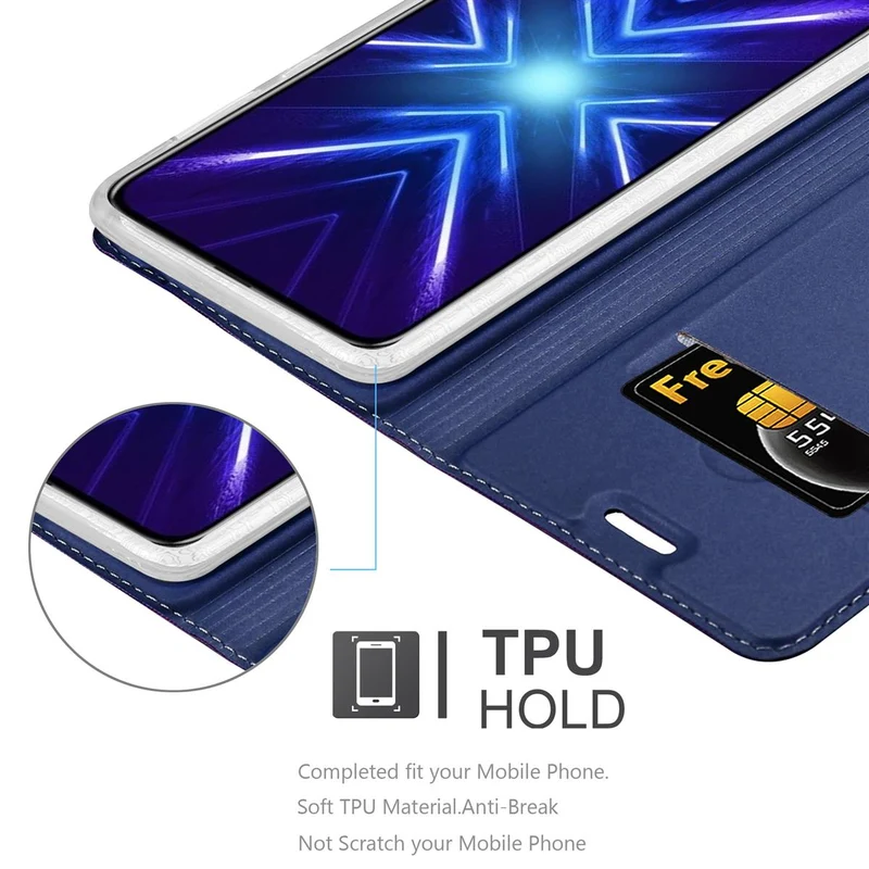 Cadorabo Hülle kompatibel mit Honor 9X Schutzhülle mit Magnetverschluss, Standfunktion und Kartenfach