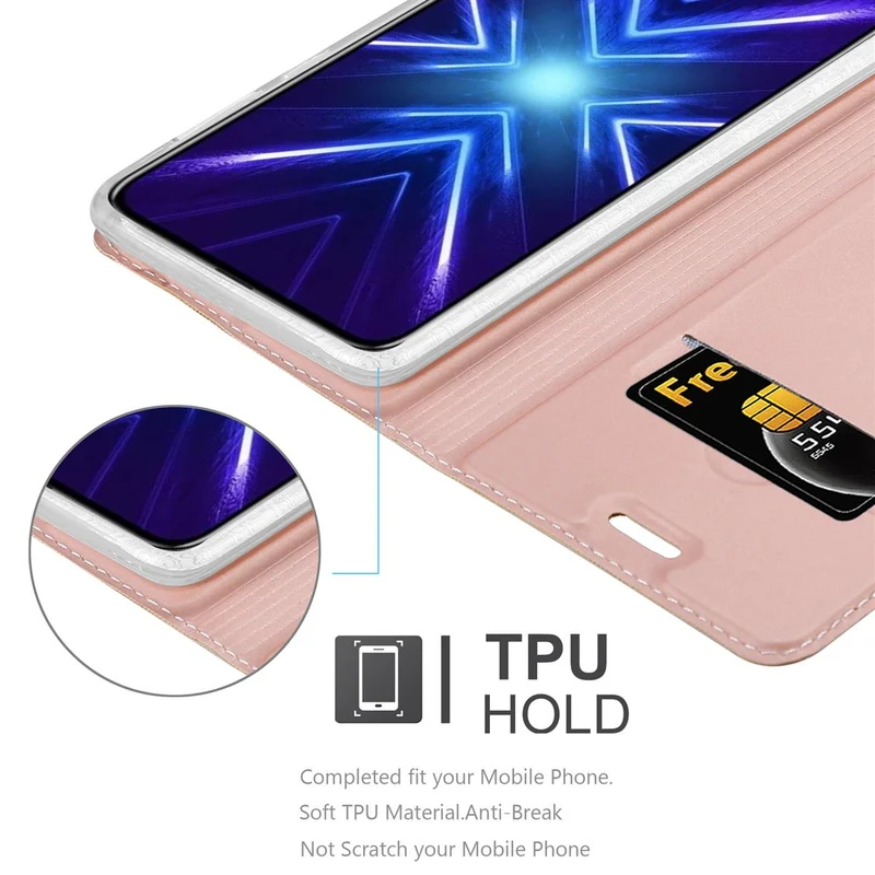 Cadorabo Hülle kompatibel mit Honor 9X Schutzhülle mit Magnetverschluss, Standfunktion und Kartenfach