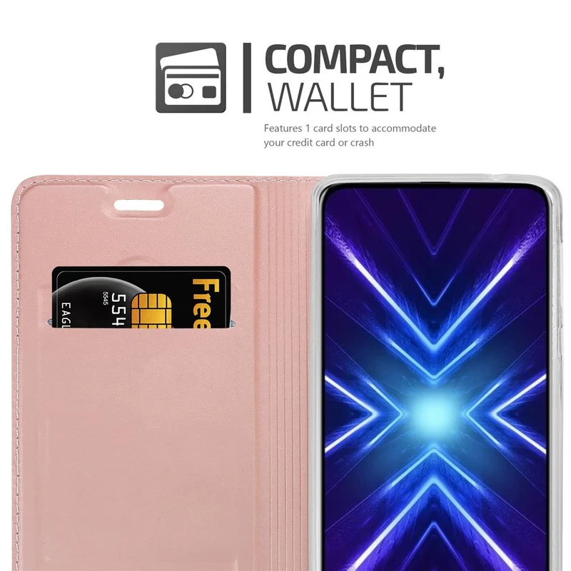 Cadorabo Hülle kompatibel mit Honor 9X Schutzhülle mit Magnetverschluss, Standfunktion und Kartenfach