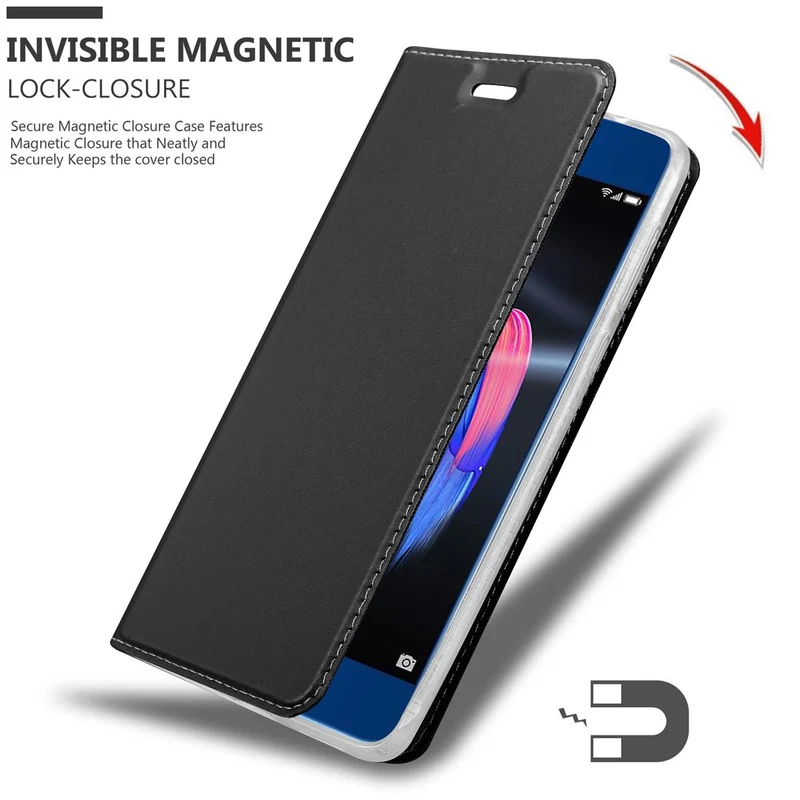 Cadorabo Hülle kompatibel mit Honor 9 Schutzhülle mit Magnetverschluss, Standfunktion und Kartenfach