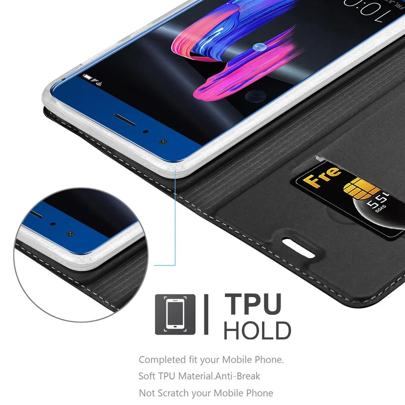 Cadorabo Hülle kompatibel mit Honor 9 Schutzhülle mit Magnetverschluss, Standfunktion und Kartenfach