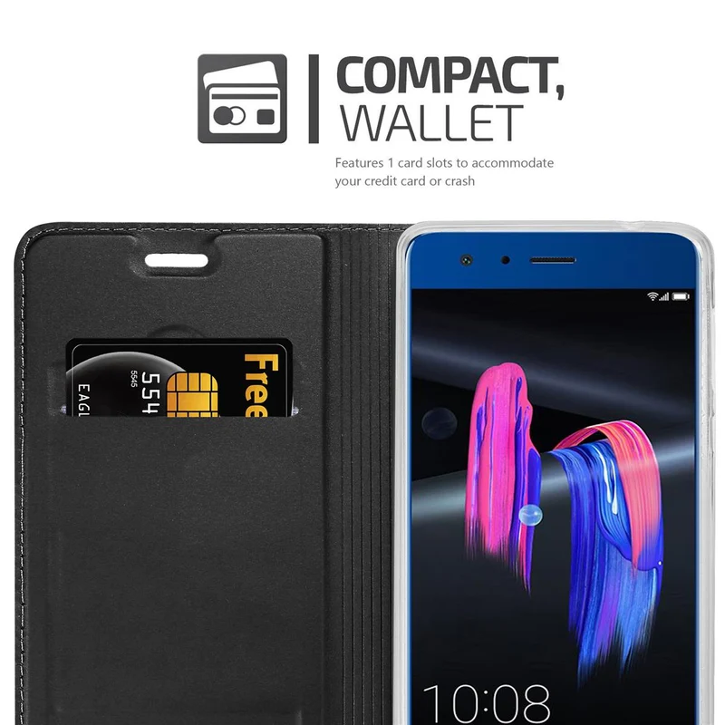 Cadorabo Hülle kompatibel mit Honor 9 Schutzhülle mit Magnetverschluss, Standfunktion und Kartenfach