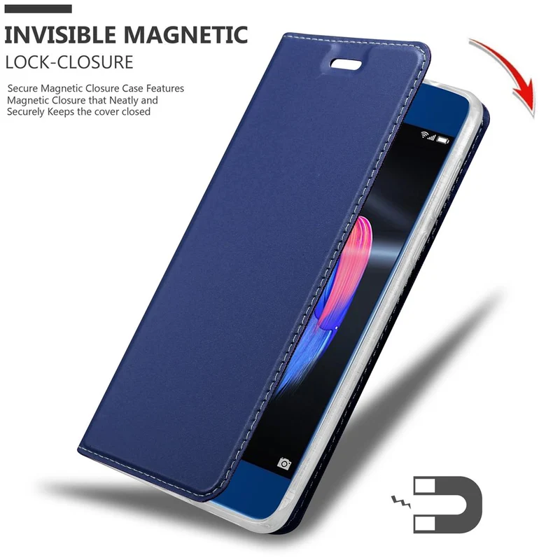 Cadorabo Hülle kompatibel mit Honor 9 Schutzhülle mit Magnetverschluss, Standfunktion und Kartenfach