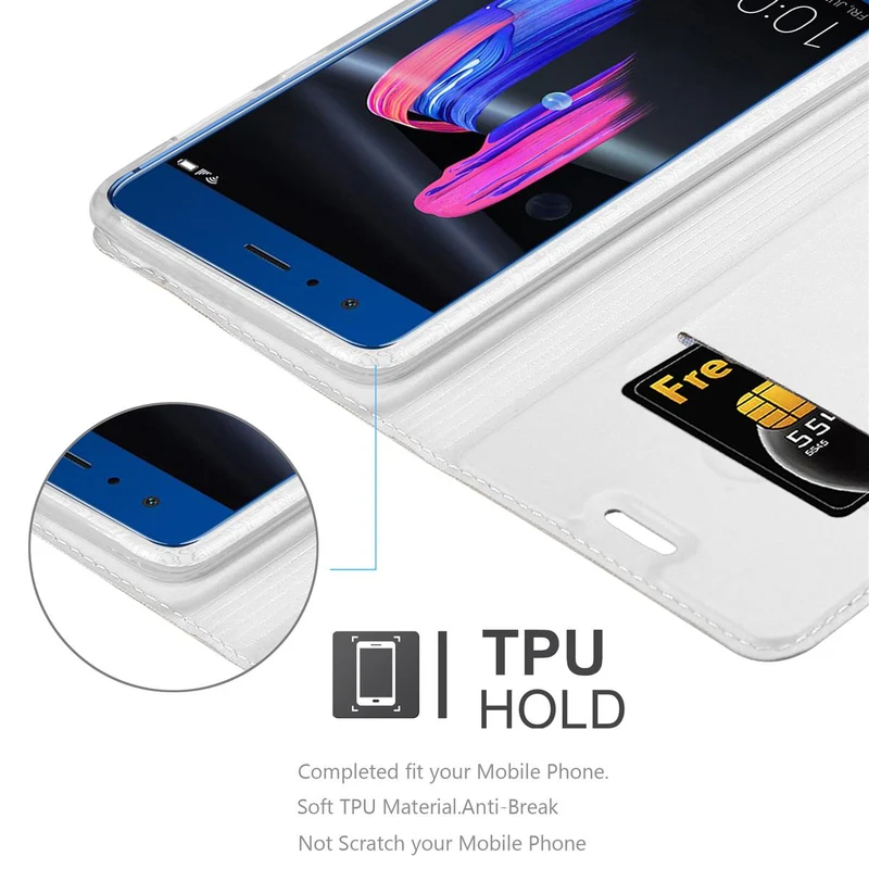 Cadorabo Hülle kompatibel mit Honor 9 Schutzhülle mit Magnetverschluss, Standfunktion und Kartenfach