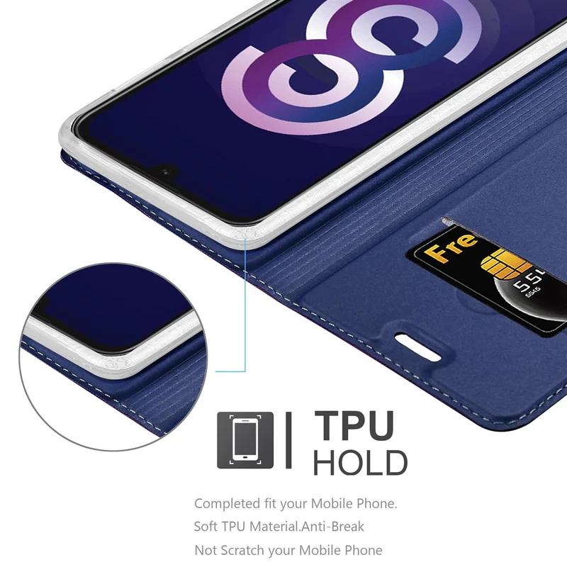 Cadorabo Hülle kompatibel mit Huawei Y5 2019 / Enjoy Play 8 / Honor 8S Schutzhülle mit Magnetverschluss, Standfunktion und Kartenfach