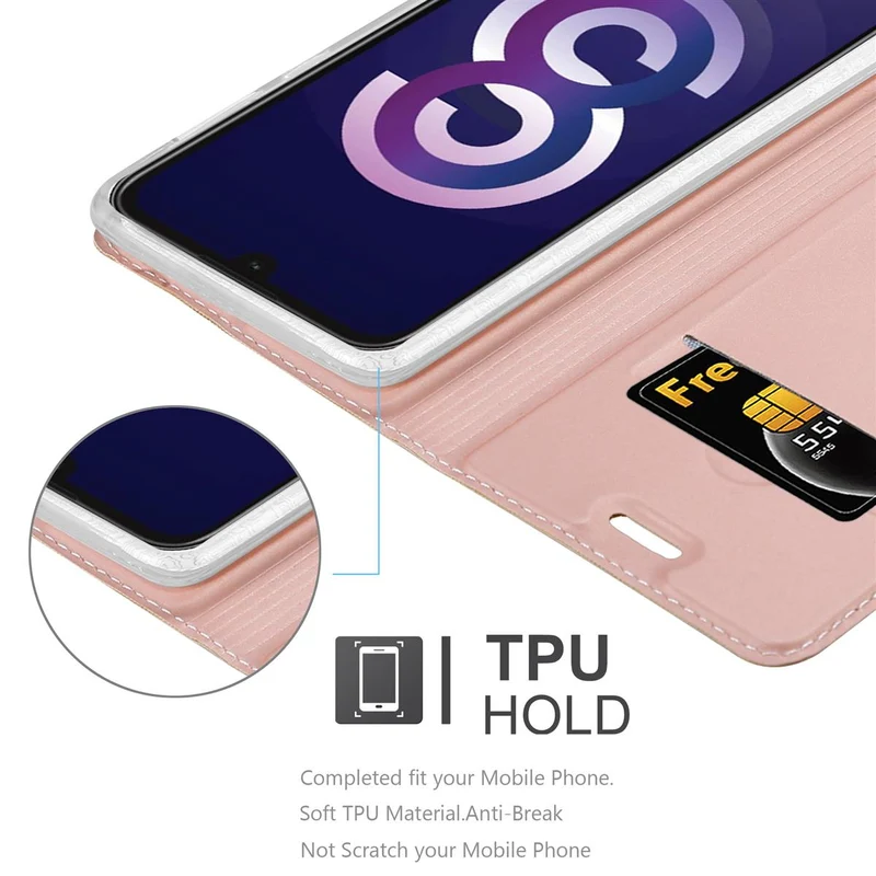 Cadorabo Hülle kompatibel mit Huawei Y5 2019 / Enjoy Play 8 / Honor 8S Schutzhülle mit Magnetverschluss, Standfunktion und Kartenfach