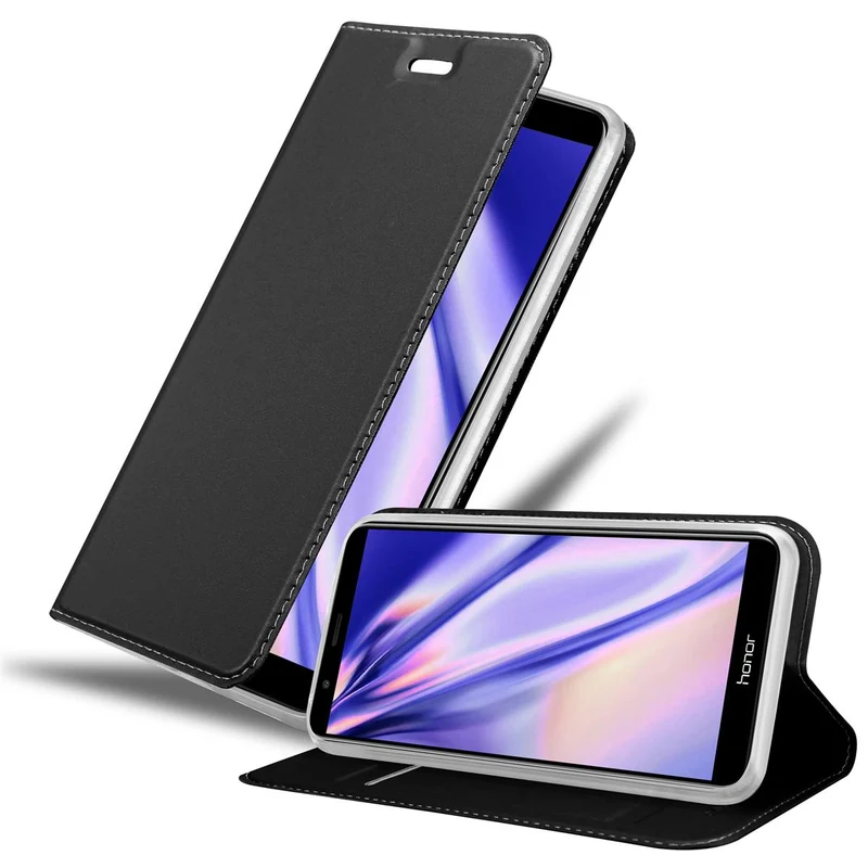 Cadorabo Hülle kompatibel mit Honor 7X Schutzhülle mit Magnetverschluss, Standfunktion und Kartenfach