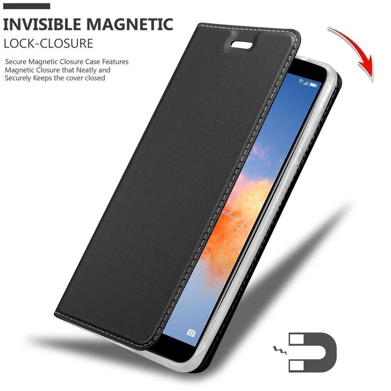 Cadorabo Hülle kompatibel mit Honor 7X Schutzhülle mit Magnetverschluss, Standfunktion und Kartenfach