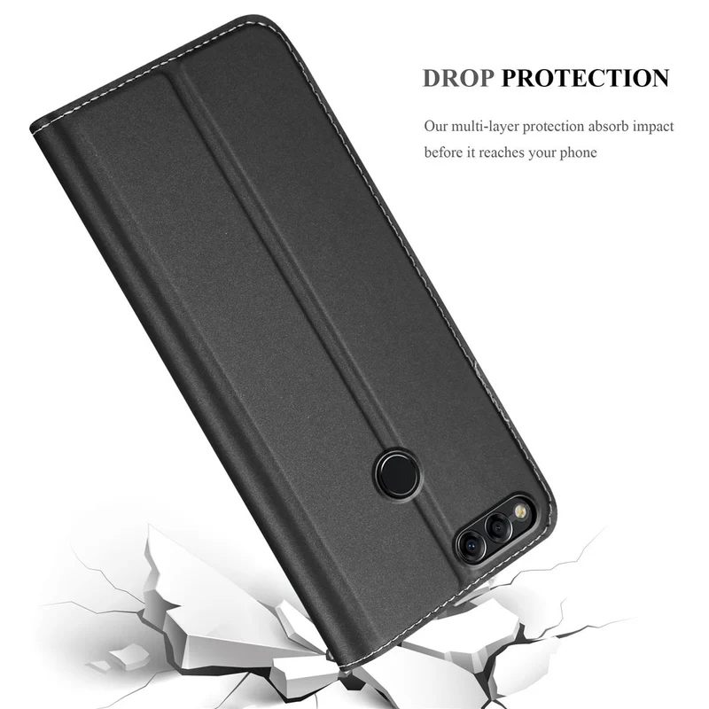 Cadorabo Hülle kompatibel mit Honor 7X Schutzhülle mit Magnetverschluss, Standfunktion und Kartenfach