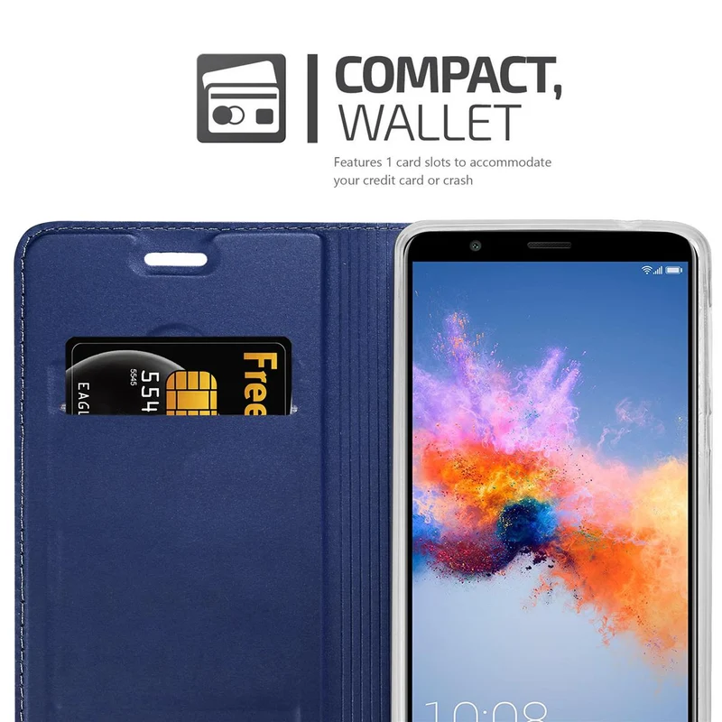 Cadorabo Hülle kompatibel mit Honor 7X Schutzhülle mit Magnetverschluss, Standfunktion und Kartenfach