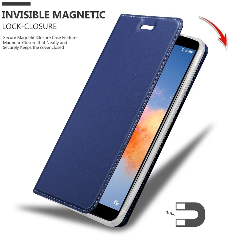 Cadorabo Hülle kompatibel mit Honor 7X Schutzhülle mit Magnetverschluss, Standfunktion und Kartenfach